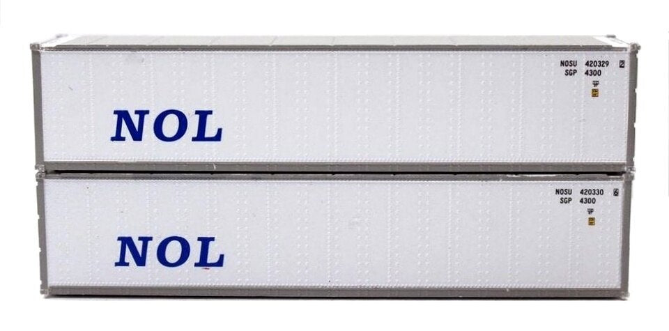 JTC Model Trains 405658 N NOL 40' Standard S.S. Container (Pack of 2)