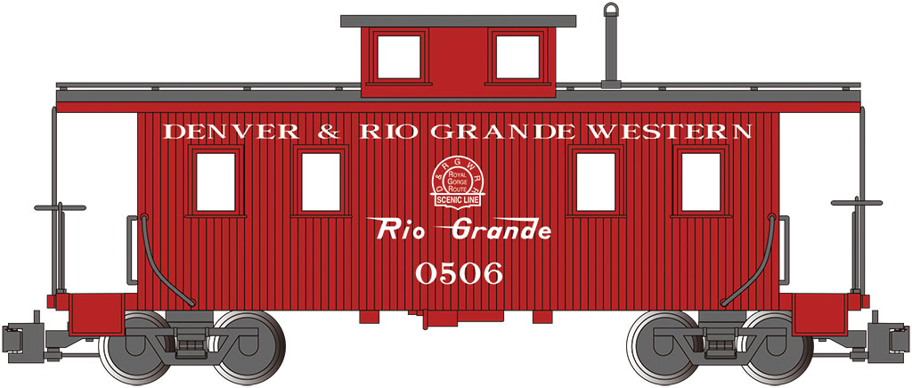 Bachmann 93803 G D&RGW Eight-Wheel Center-Cupola Caboose #0506