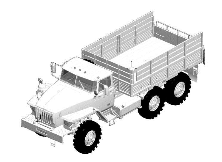 Trumpeter 01072 1:35 Russian URAL4320 Truck Stake Body Plastic Model Kit