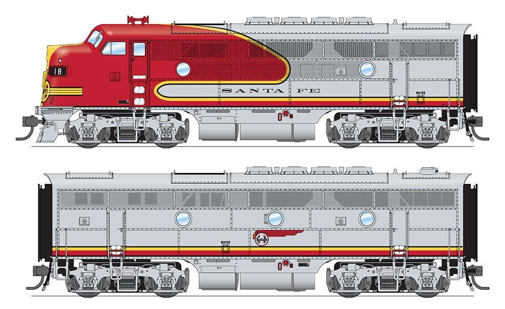 Broadway Limited 4820 HO Santa Fe EMD F3 A/B Diesel Locomotive #18L/18A