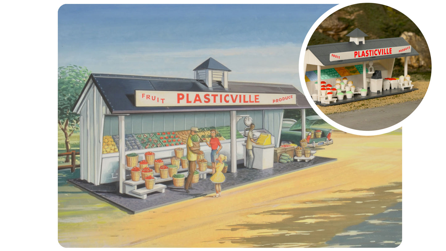 Bachmann 45632 O 75th Anniversary Plasticville Roadside Stand Kit