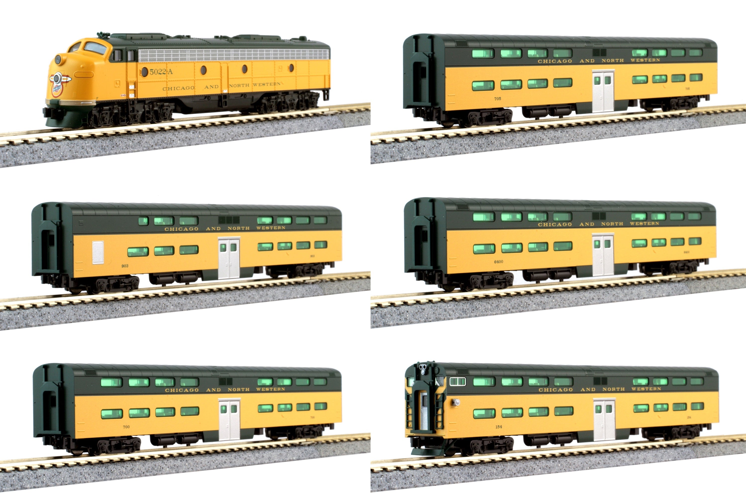 Kato 106-104-LS Chicago & North Western N Gauge Diesel Passenger Train Set