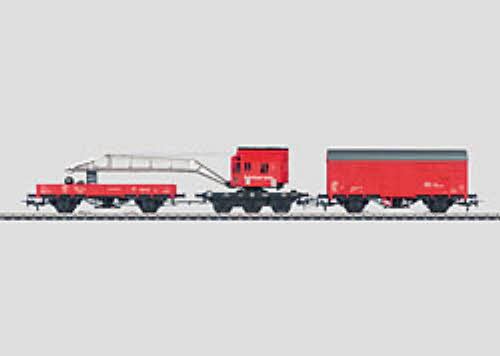 Marklin 46716 HO Scale Railroad Fire Emergency Train & Crane Car
