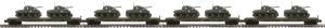 MTH 20-92150 O U.S. Army Premier 4-Car Flat Car with (2) Sherman Tanks