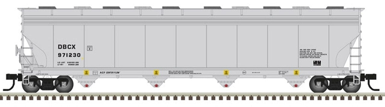 Atlas 50005396 N DBCX ACF 5800 4-Bay Plastics Covered Hopper Car #971199