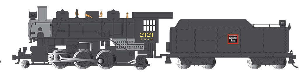 Bachmann 51508 HO CBQ 2-6-2 Prairie Steam Locomotive #2121
