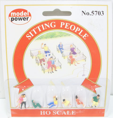 Model Power 5703 HO Sitting People Figures (Set of 6)