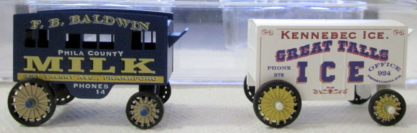 Micro-Trains 47000219 N Baldwin Milk & Kennebec Ice Vintage Wagons (Set of 2)