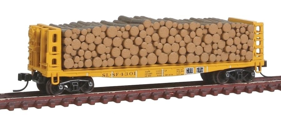 Atlas 50001433 N SLSF 42' Pulpwood Flatcar with Open Ends & Load #4301