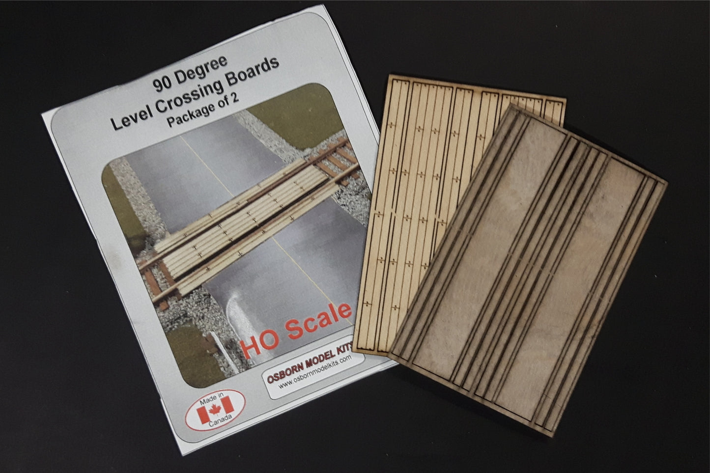 Osborn Model Kits 1120 HO 90° Level Crossing Boards (Pack of 2)