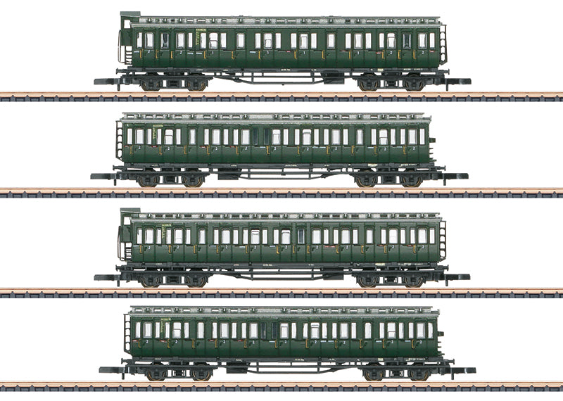 Marklin 87565 Z German Federal Railroad Four-Axle Compartment Car (Set of 4)
