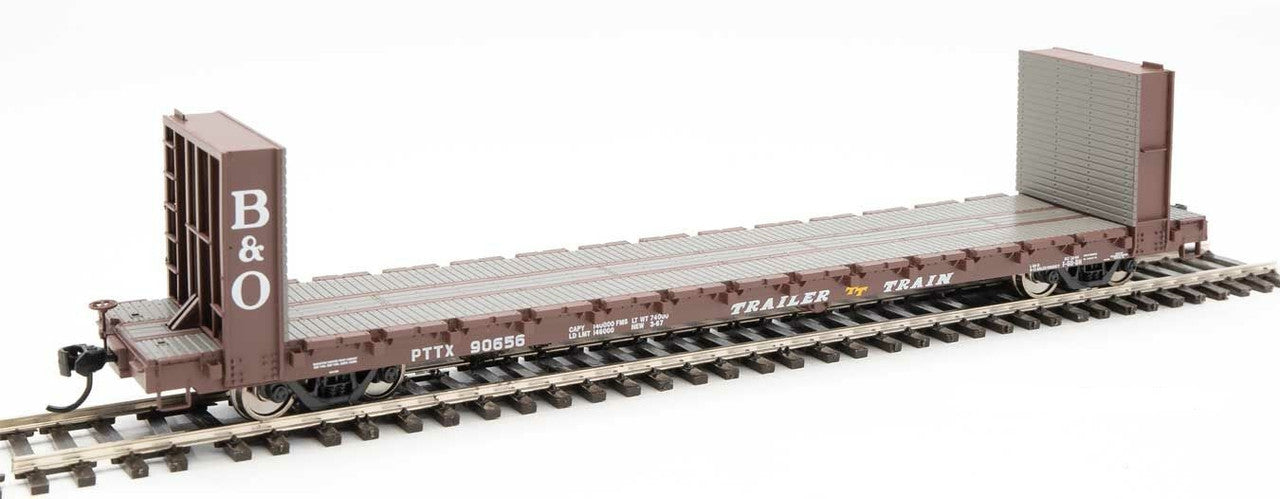 Walthers 910-5831 HO Trailer-Train 60' Pullman-Standard Bulkhead Flatcar #90605