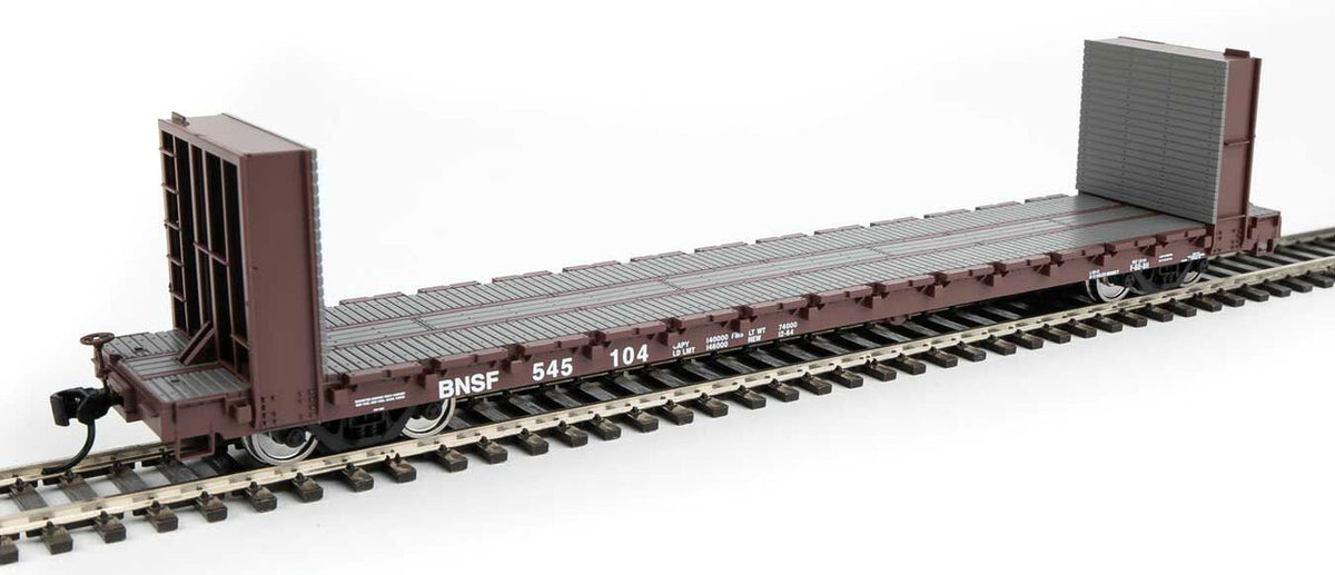 Walthers 910-5860 HO BNSF RTR 60' Pullman-Standard Bulkhead Flatcar #545104