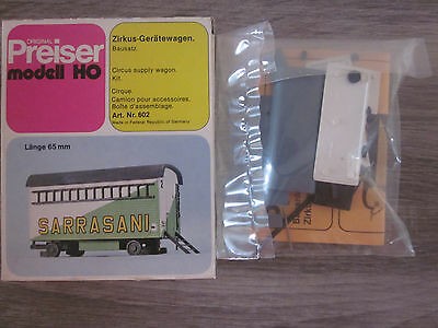 Preiser 602 HO Scale Circus Supply Wagon Plastic Kit