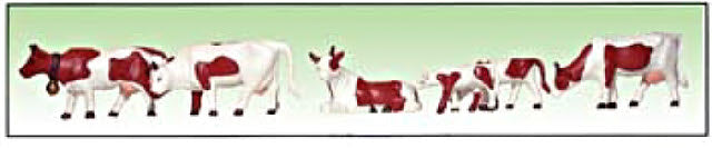 Model Power 6176 O Scale Brown & White Cows & Calves Figures