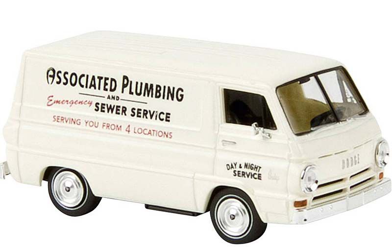 Brekina Automodelle 93442 HO Associated Plumbing 1964 Dodge A 100 Cargo Van