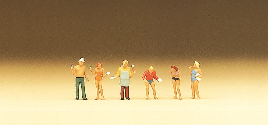 Preiser 79073 N People at a Grill Party Figures (Set of 6)