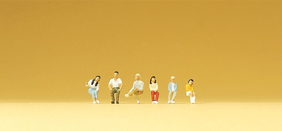Preiser 79083 N Seated Youth Figures (Set of 6)