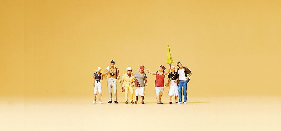 Preiser 79163 N Guide with Tourists Figures (Set of 7)