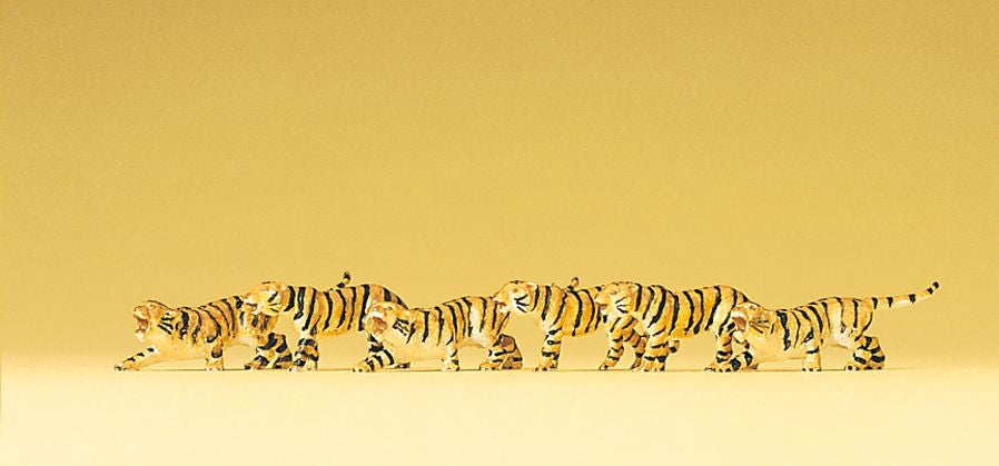 Preiser 79714 N Animals - Tigers Figures (Set of 6)