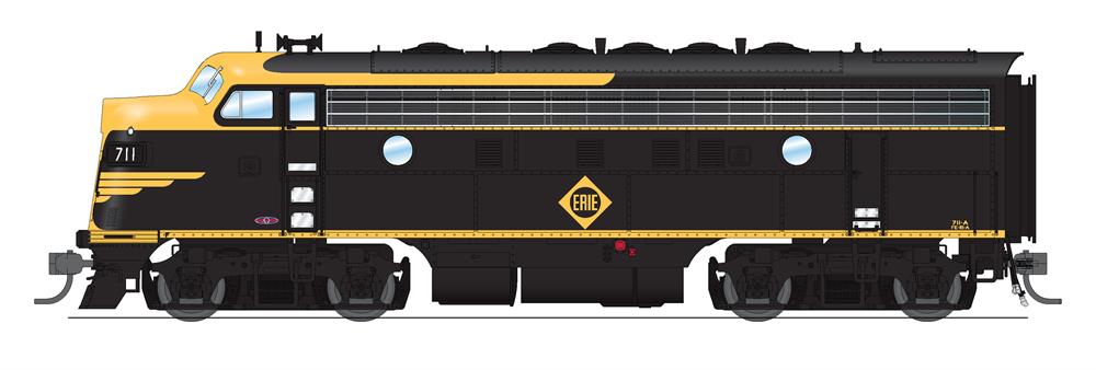 Broadway Limited 6684 HO Erie EMD F7A Diesel Locomotive Sound/DCC #711D