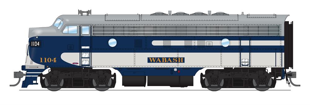 Broadway Limited 6681 HO WAB EMD F7 A/B Diesel Locomotive Sound/DCC #1104/1104B