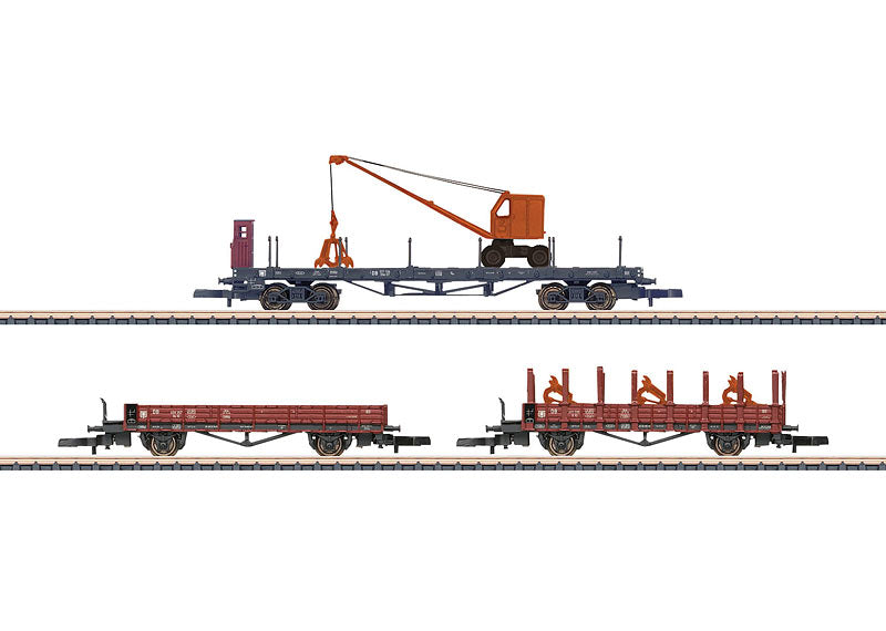 Marklin 82572 Z DB Power Shovel Transport Freight Car Set (Set of 3)