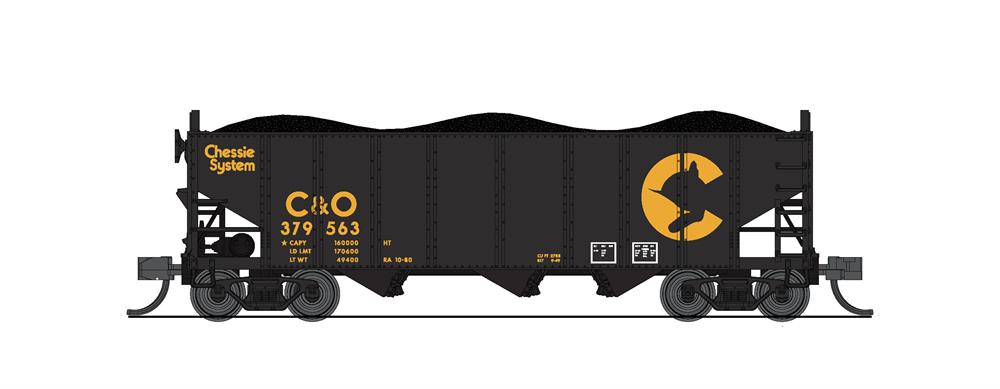 Broadway Limited 7154 N Chessie System 3-Bay Hopper #379563, #379610 (Set of 2)
