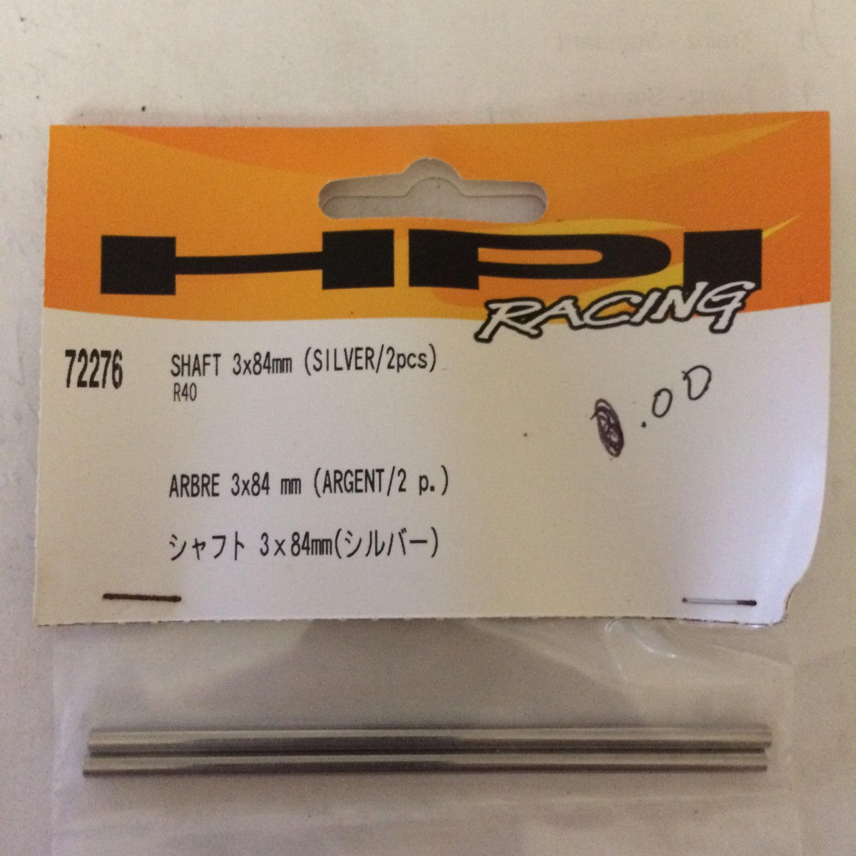 HPI Racing 72276 Shaft 3 x 84 mm Silver (2)