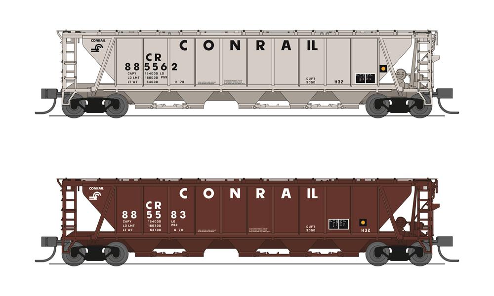 Broadway Limited 7256 N Conrail H32 Covered Hopper #885562, #885583 (Set of 2)