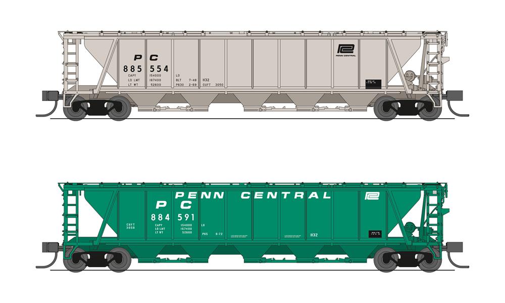 Broadway Limited 7257 N Conrail H32 Covered Hopper #885554, #884591 (Set of 2)