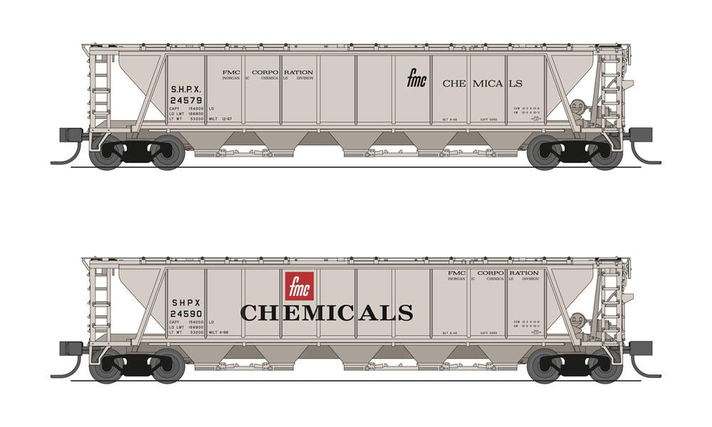 Broadway Limited 7265 N FMC Chemicals H32 Covered Hopper (Set of 2)