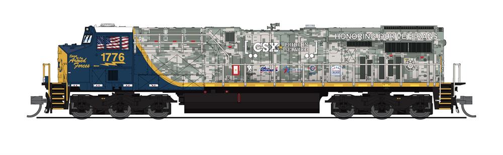 Broadway Limited 7292 N CSX Veterans GE ES44AC Diesel Locomotive Sound/DCC #1776