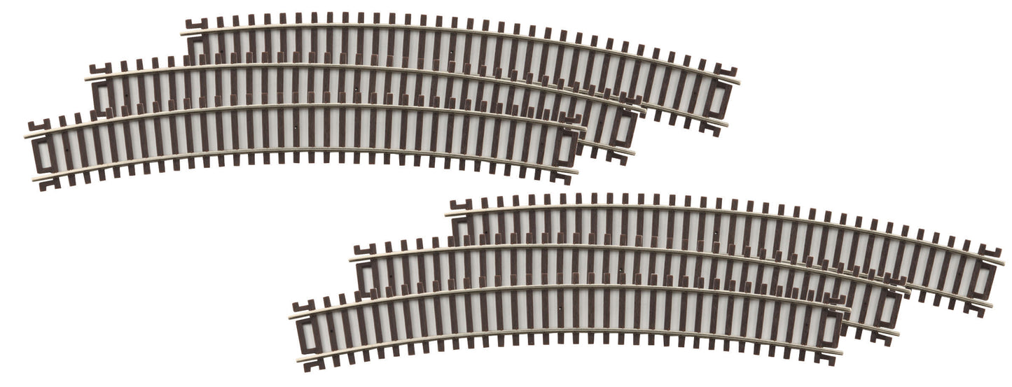 MTH 80-1023 HO C83 ScaleTrax 22" Radius Curve (Pack of 6)
