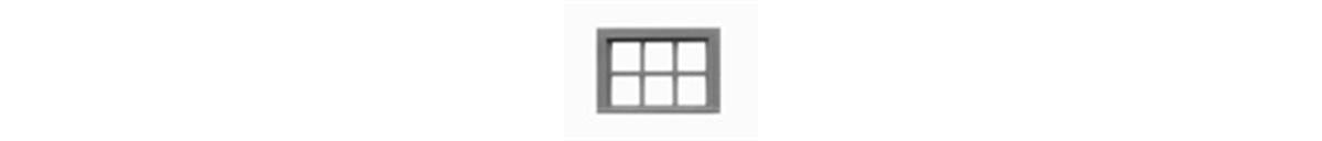 Tichy 8026 HO 40" x 27" 6-Lite Windows (Pack of 12)