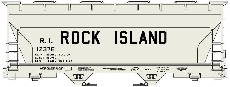Accurail 81512 HO Rock Island ACF 2-Bay Covered Hopper Kit #12376