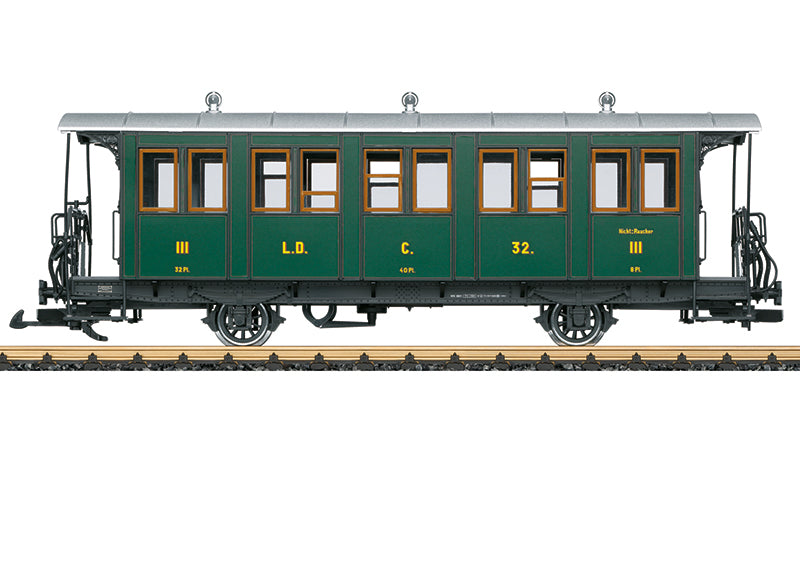 LGB 30342 G Rhaetian Railway 3rd Class Passenger Car #C 66