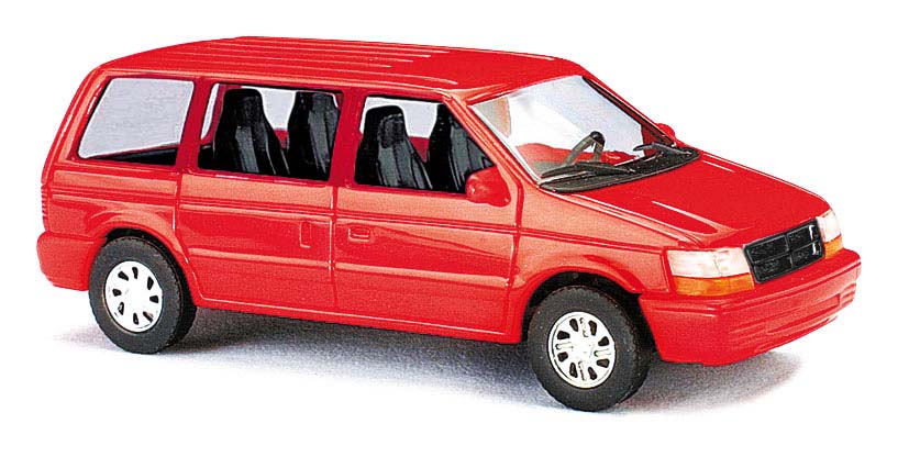Busch 89118 HO Assembled Red 1990 Dodge Ram Van