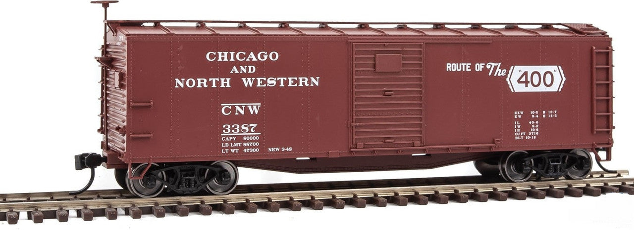 Walthers 910-40801 HO Chicago & North Western 40' Rebuilt Steel Boxcar #3387