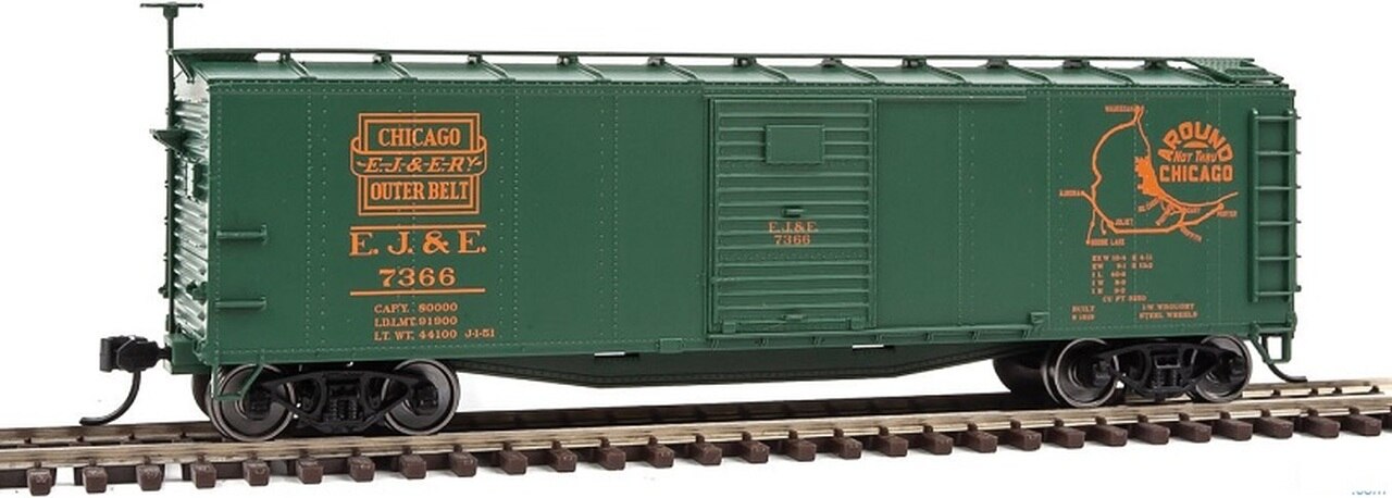 Walthers 910-40812 HO Elgin, Joliet & Eastern 40' Rebuilt Steel Boxcar #7366