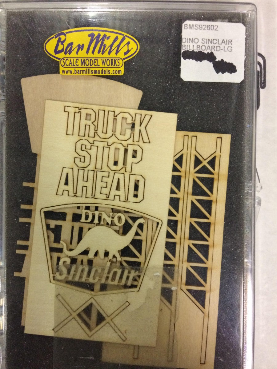 Bar Mills 92602 HO Dino Sinclair Laser Cut Billboard Kit-Lg