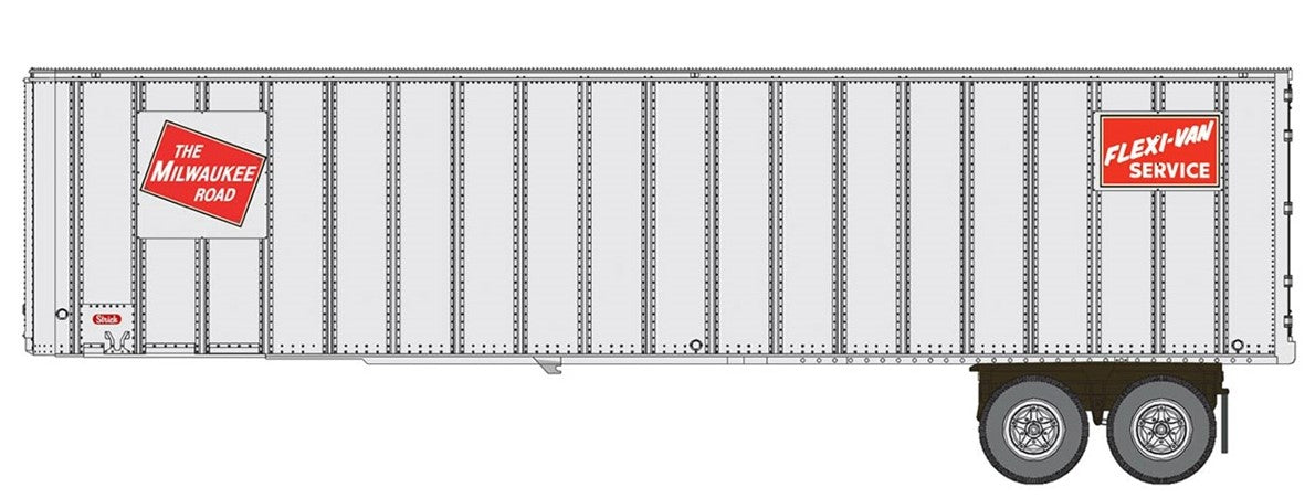 Walthers 949-2603 HO Milwaukee Road Flexi-Van 40' Trailer #1 (Pack of 2)