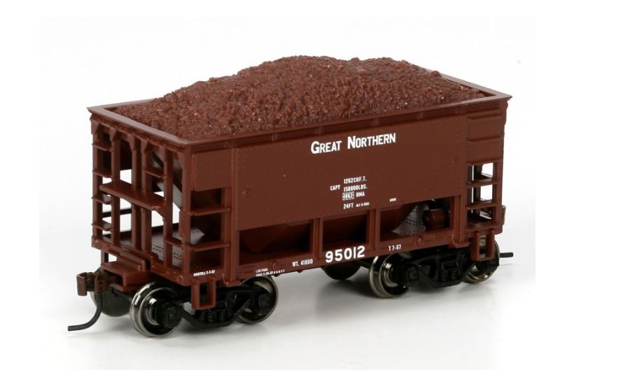 Athearn 87036 HO Scale Great Northern RTR 24' Ore Car w/Load #95012