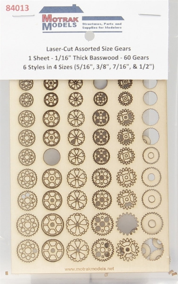 Motrak Models 84013 HO Laser-cut Assorted Size Gears