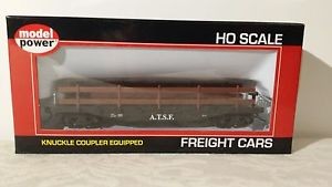 Model Power 98230 Santa Fe 40' Flatcar with Guard Rails