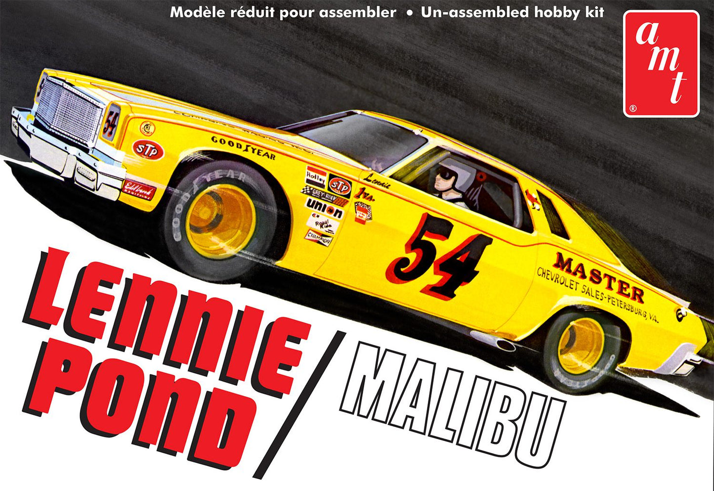AMT 1352 1:25 Lennie Pond 1974 Chevy Malibu Stock Car Plastic Model Kit