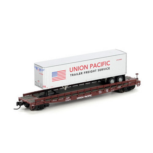 Athearn 17341 N Union Pacific 53' GSC TOFC Flat with 40' Trailer #53471
