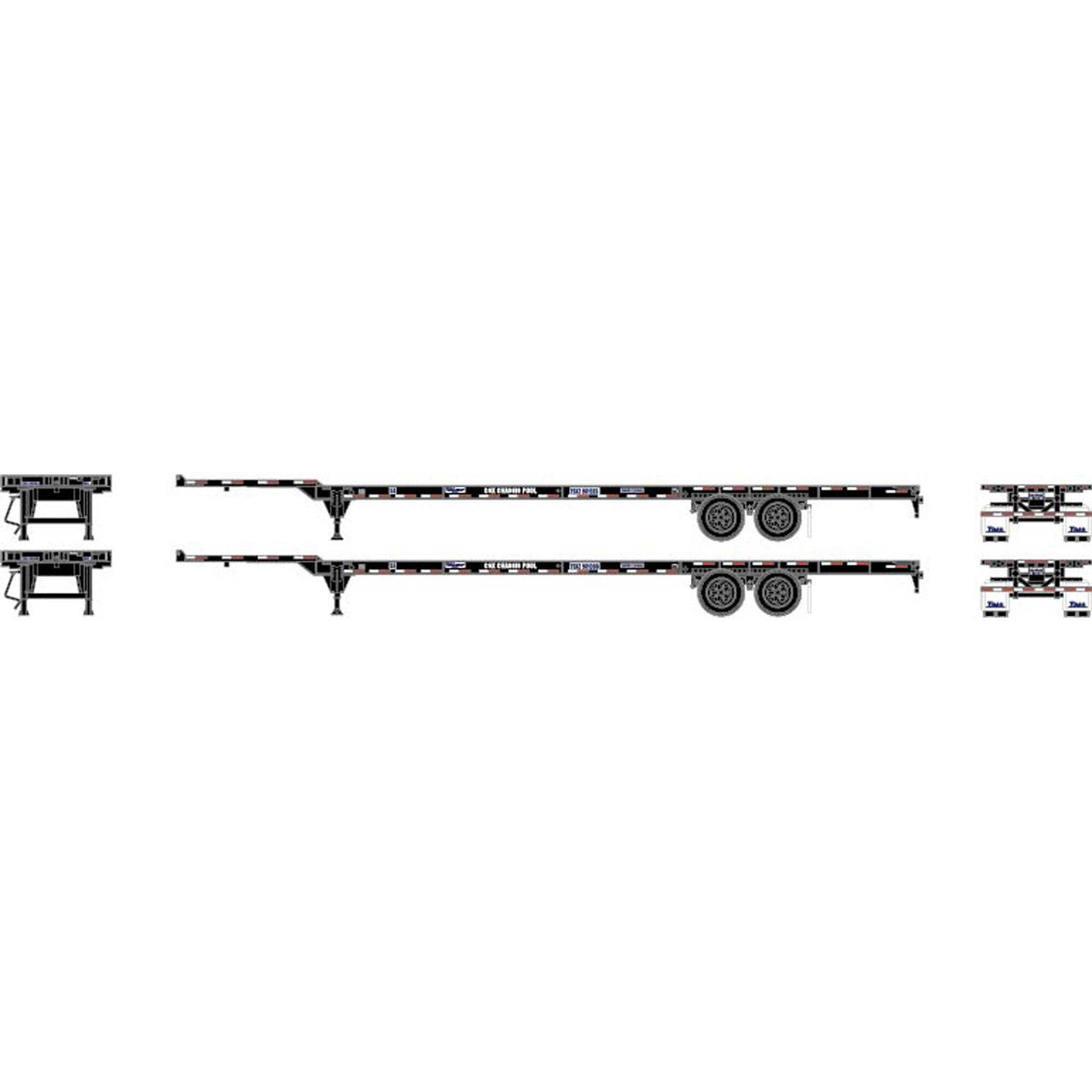 Athearn 26034 HO CSX RTR 53' Chassis (Pack of 2)