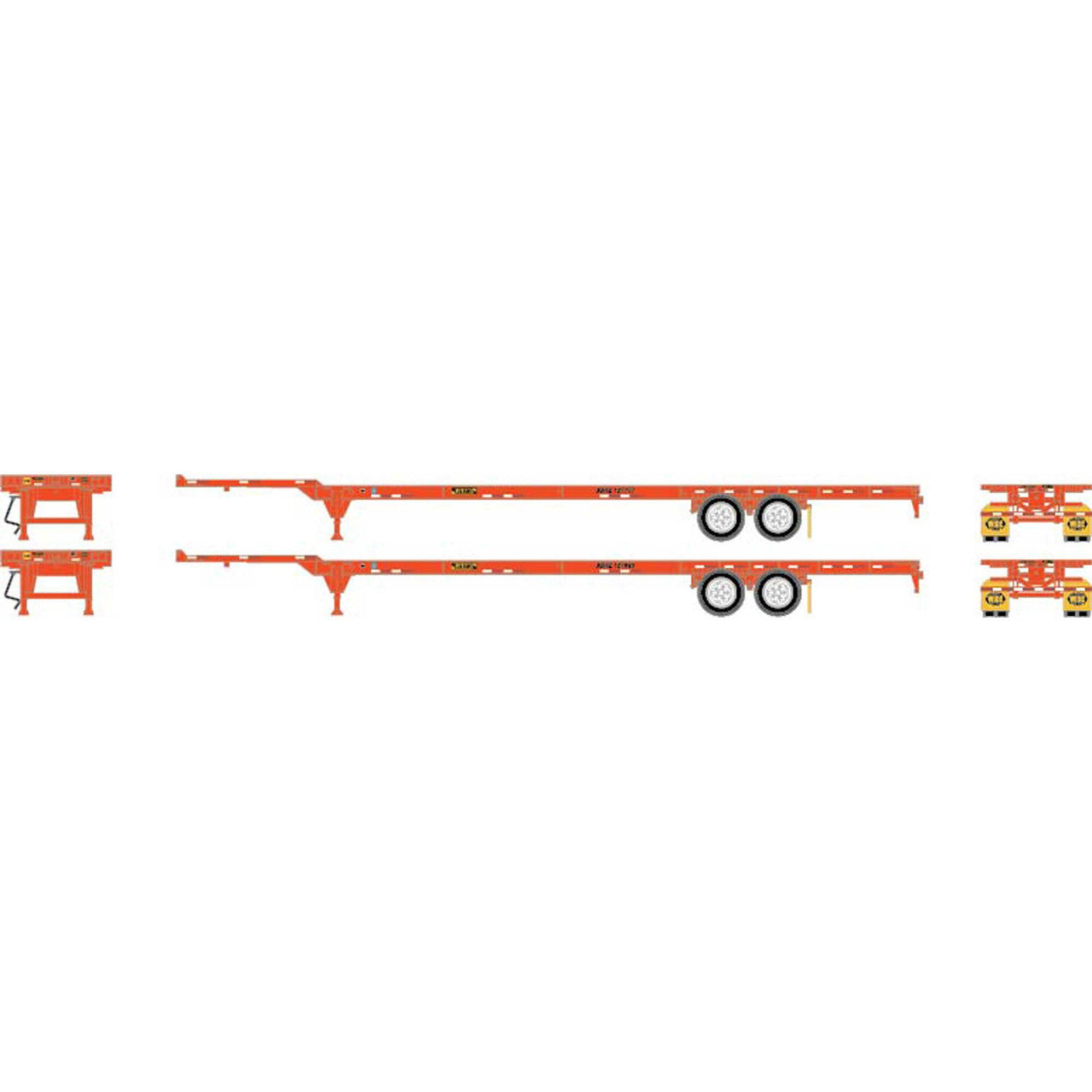 Athearn 26036 HO JB Hunt RTR 53'''' Chassis (Pack of 2)