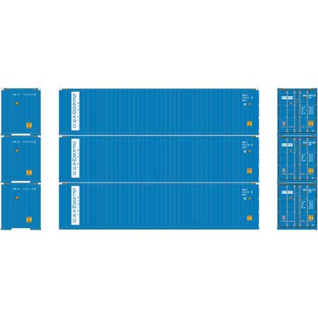 Athearn 27155 HO Seaboard System Railroad 40' Hi-Cube RTR Containers (Set of 3)
